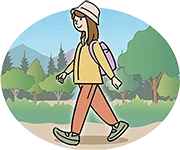 イラスト：旅行をする