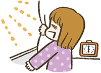 イラスト：朝日を浴びる